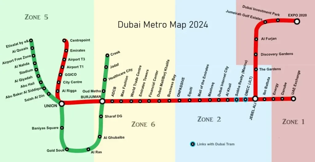 Dubai Metro Map 2024